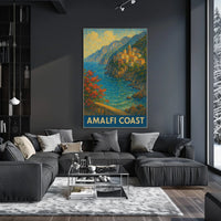 Amalfi Coast Poster 18x24 Scenic Coastal Wall Art Print