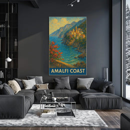 Amalfi Coast Poster 18x24 Scenic Coastal Wall Art Print