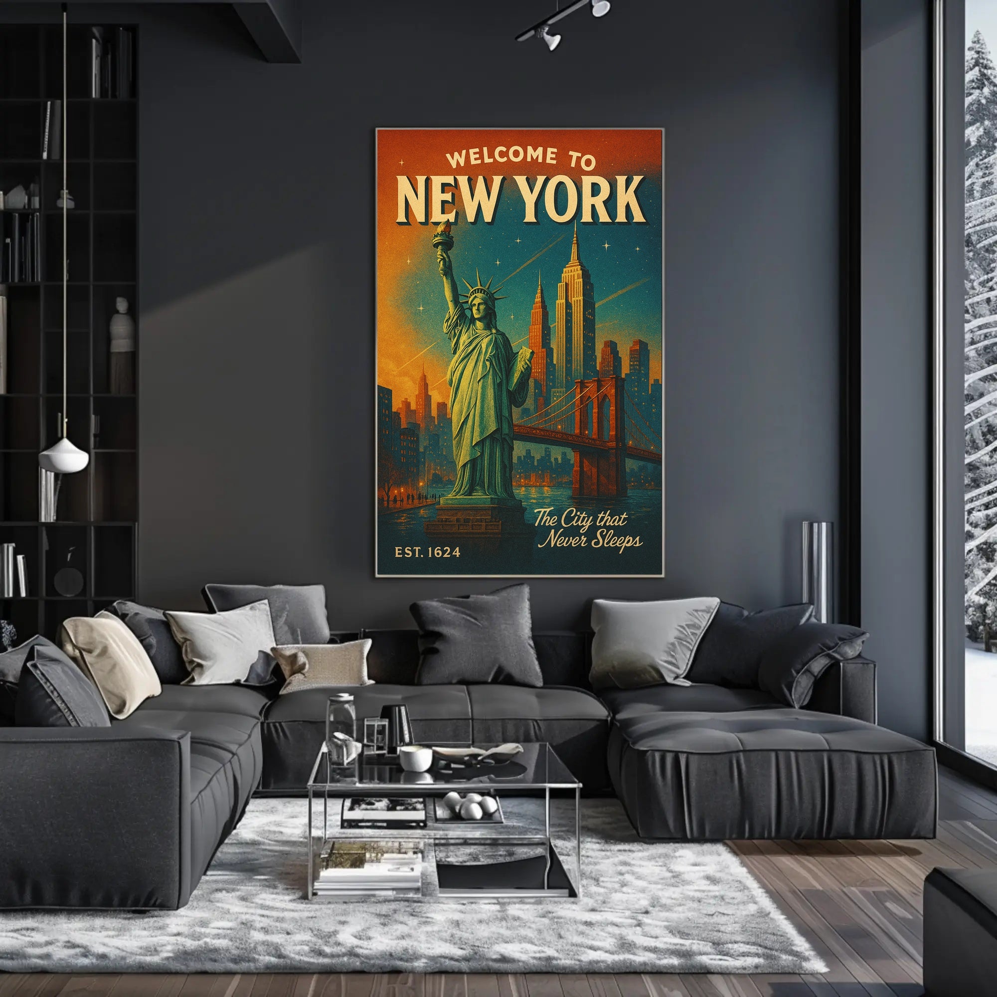 New York Vintage Travel Poster Wall Art Print
