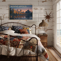 Minneapolis City of Lakes Travel Poster