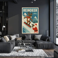 Reindeer On The Slopes Poster