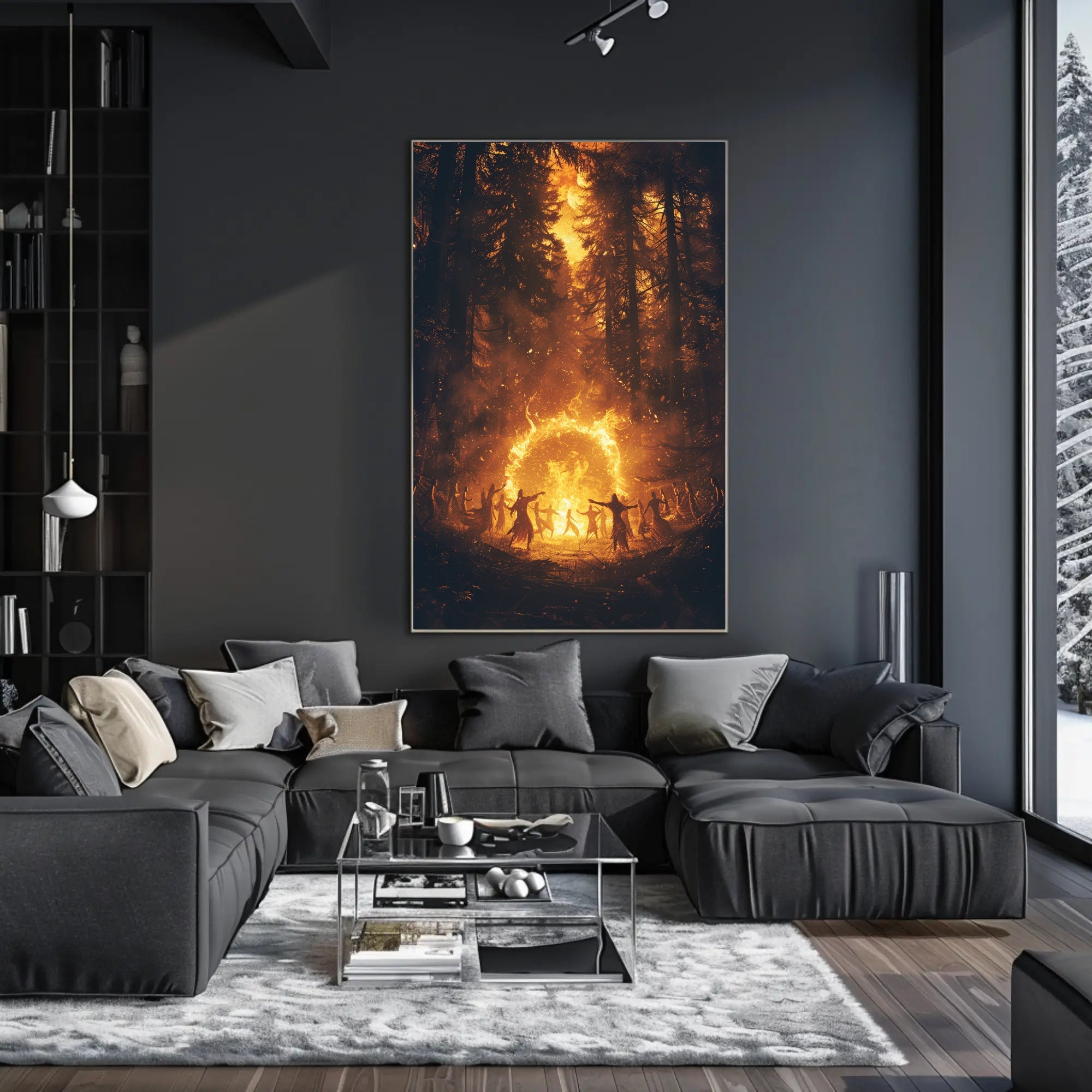 Mystical Forest Ritual at Night Fantasy or Mythology Poster PosterGoat