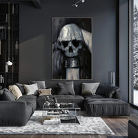 Eerie Skull Monochrome Artwork in Abstract or Artistic Poster PosterGoat