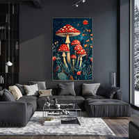 Enchanted Forest Mushrooms Wall Art Print