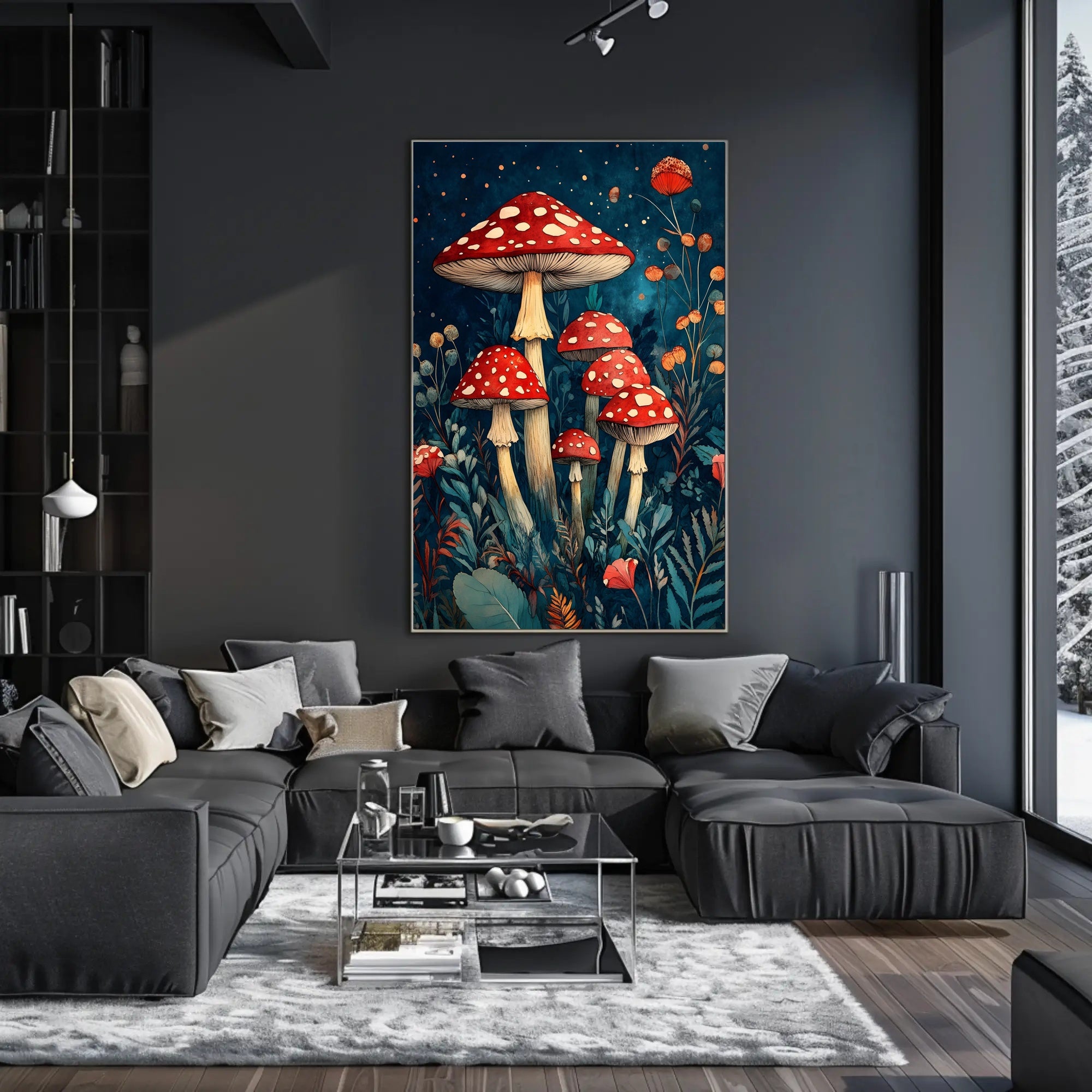Enchanted Forest Mushrooms Wall Art Print