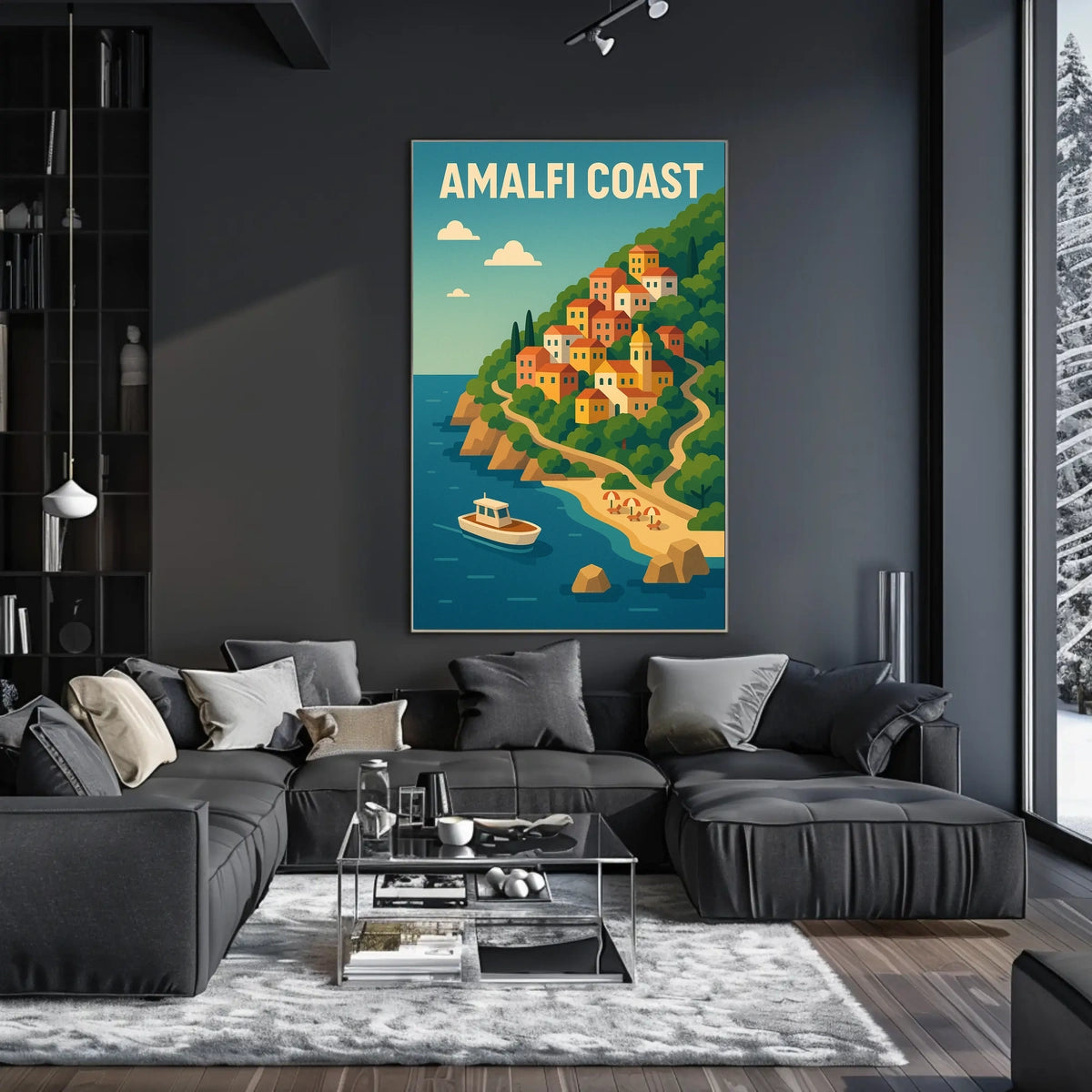 Amalfi Coast Poster Wall Art For Coastal Decor And Travel