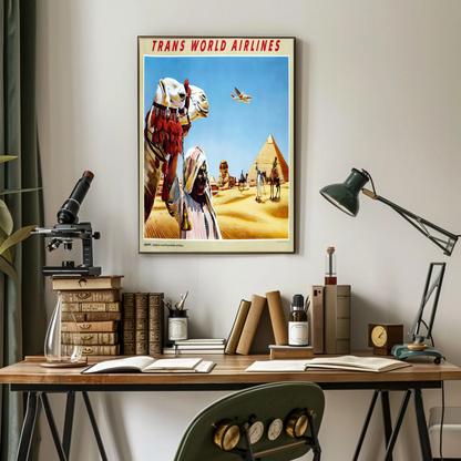 Trans World Airlines Egypt Vintage Poster