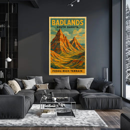 Badlands South Dakota Scenic Desert Wanderlust Decor Lovers Adventure Wall Art Poster