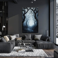 Mysterious and Eerie Forest Scene Artistic Poster