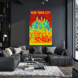 New York Cityscape Dreamscape Poster Abstract Wall Art