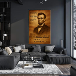 Portrait of Historical Figure with Iconic Landmark: Presidential Poster