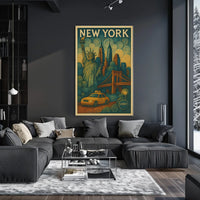New York City Poster Vintage Travel Cityscape Wall Art