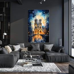 Notre-Dame Cathedral Impressionistic Art Poster - Cultural or Heritage Poster