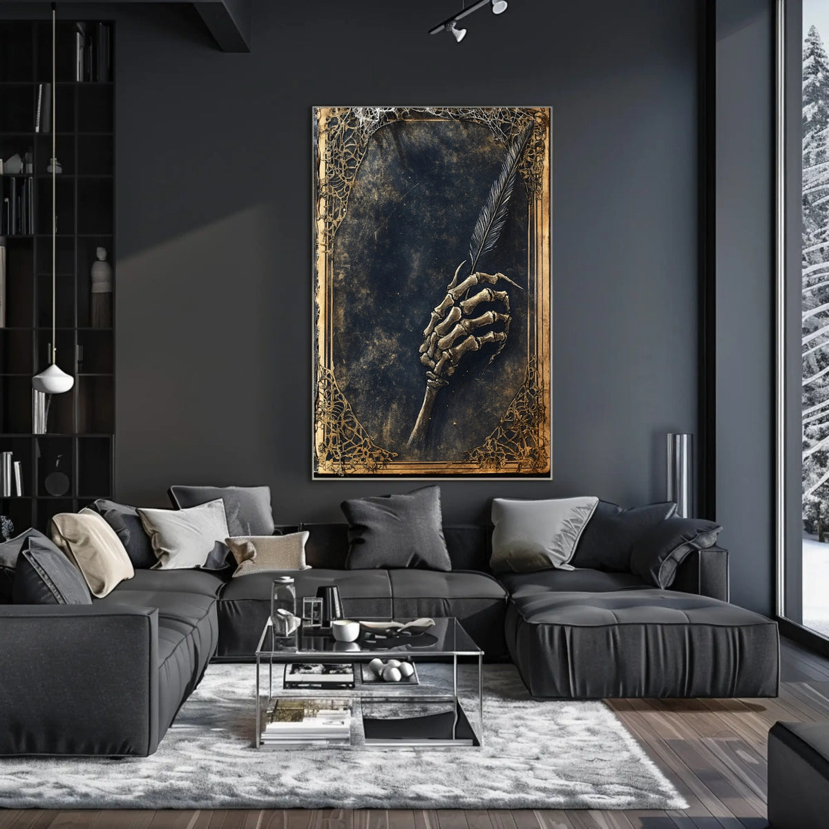 Gothic Quill of Mortality Artistic Poster