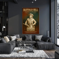 Buffalo Bill Marble Statue Poster Vintage Wall Art