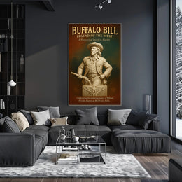 Buffalo Bill Marble Statue Poster Vintage Wall Art