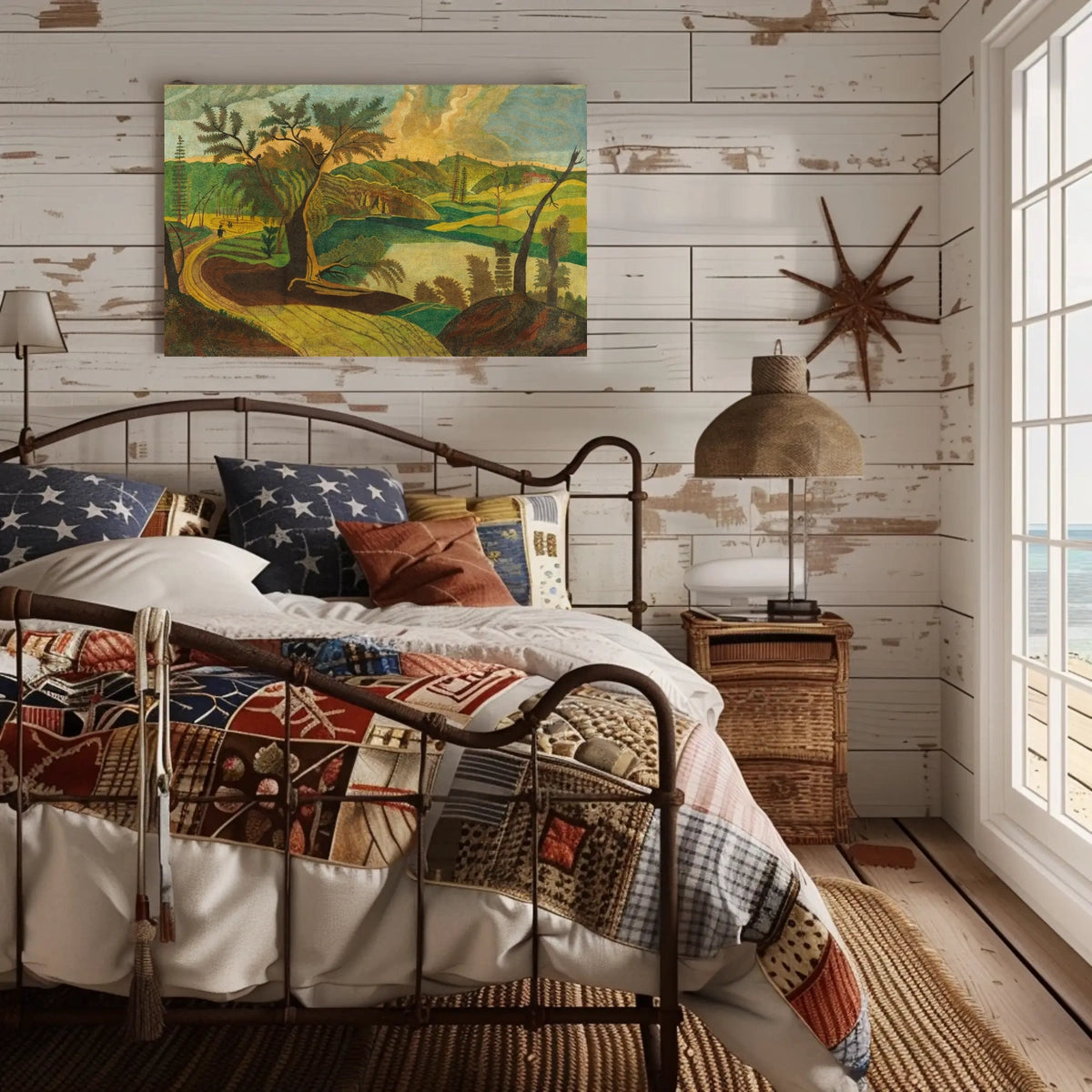 Idyllic European Countryside Landscape: Abstract or Artistic Poster