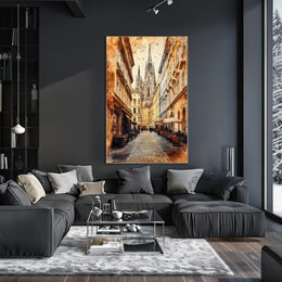 Austria Vienna St Stephens Cathedral Street View Poster