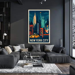 New York City Vibrant Urban Art Poster Abstract Wall Art