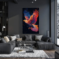 Majestic Cosmic Eagle Surreal Art Poster Print