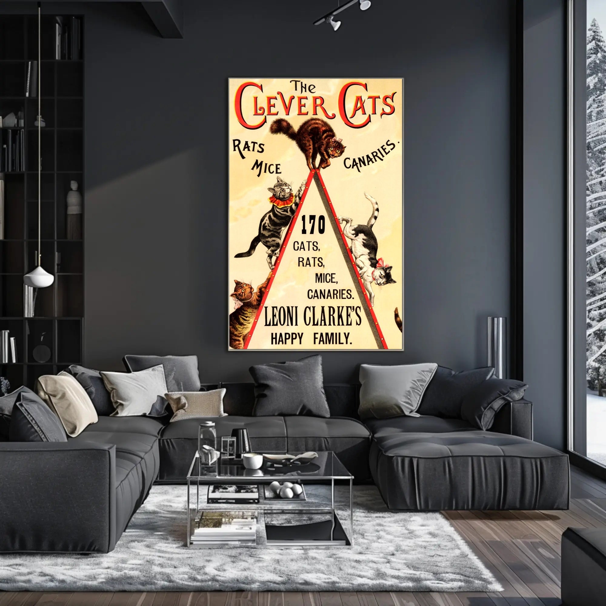 The Clever Cats Vintage Performance Animal Poster