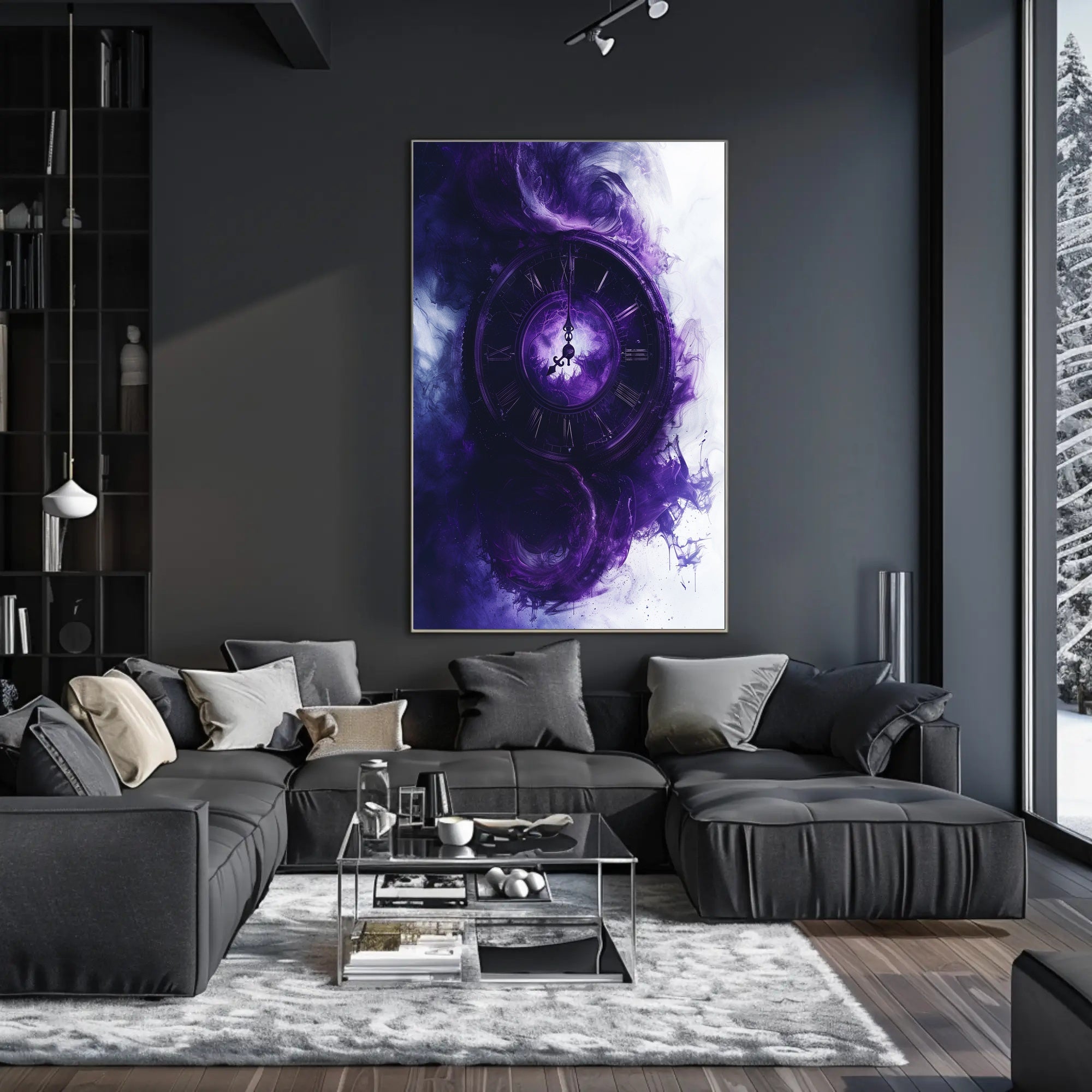 Mystical Clock in Ethereal Clouds Fantasy or Mythology Poster PosterGoat