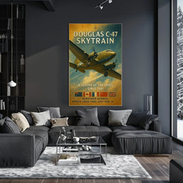 Douglas C-47 Skytrain WWII Vintage Poster