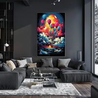 Fantasy Adventure Hot Air Balloon Art Poster