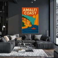 Amalfi Coast Poster Wall Art Scenic Travel Print Collectible