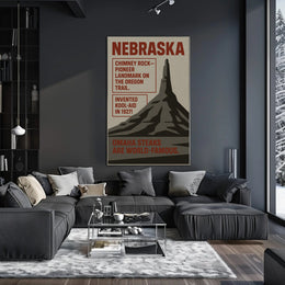 Nebraska Highlights Wall Art Print Decor PosterGoat