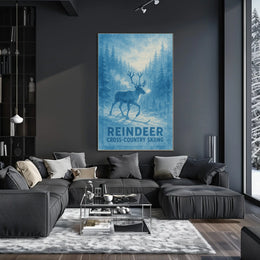Reindeer Cross-Country Skiing Poster