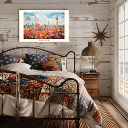 Vibrant Berlin Flower Market Skyline Urban or Cityscape Poster