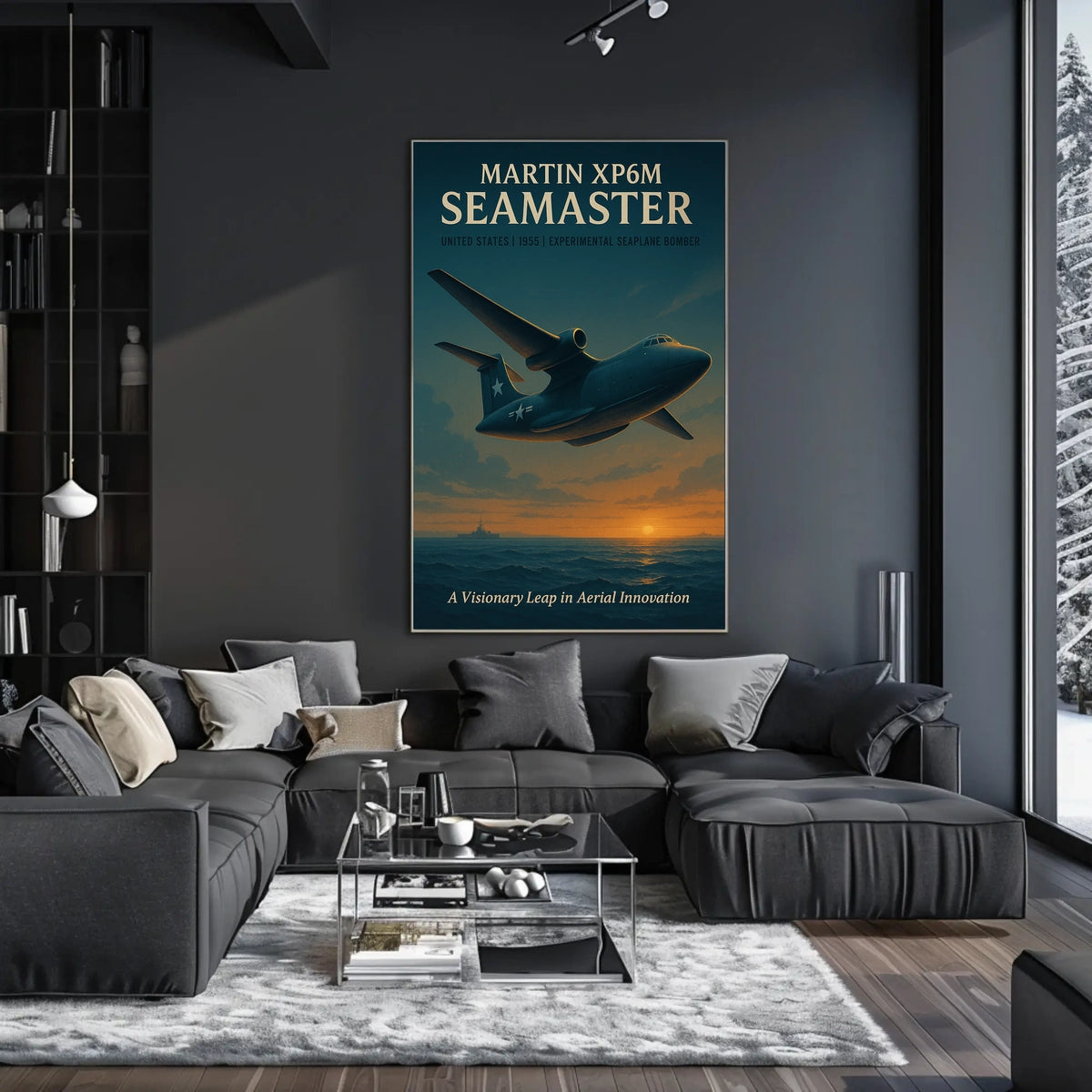 Martin XP6M Seamaster Vintage Aviation Poster Art