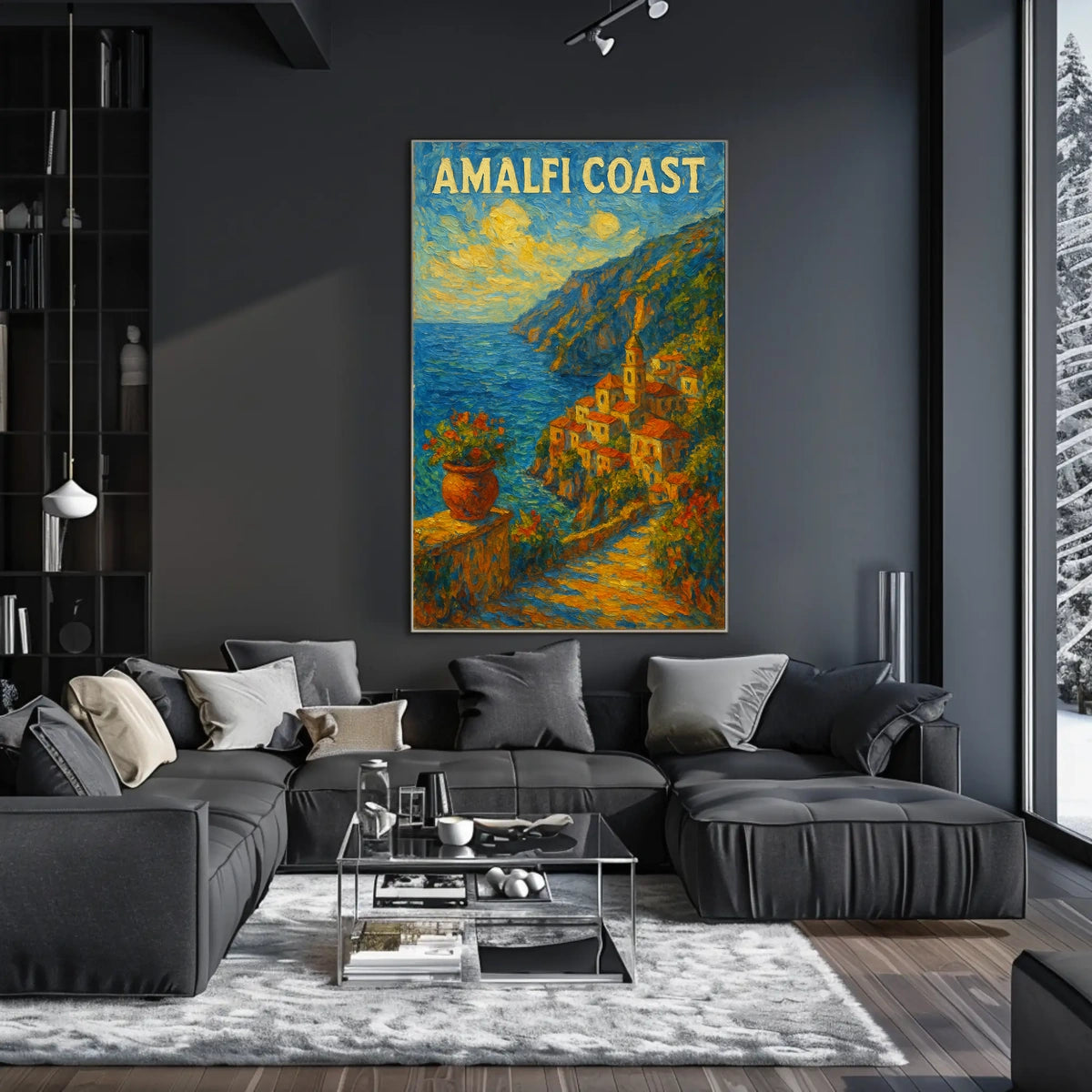 Amalfi Coast Poster Art for Coastal Wall Decor 18x24