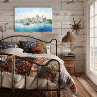Serene Waterfront Architecture Poster