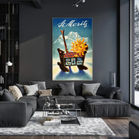St. Moritz Sun Sled Adventure Poster PosterGoat