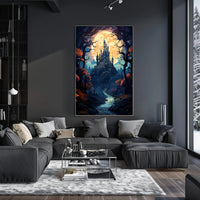 Enchanted Castle Under The Moon Poster