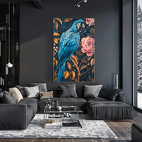 Vibrant Parrot Floral Paradise Poster Art