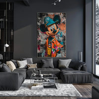 Stylized Cartoon Street Art Poster for Pop Culture Enthusiasts