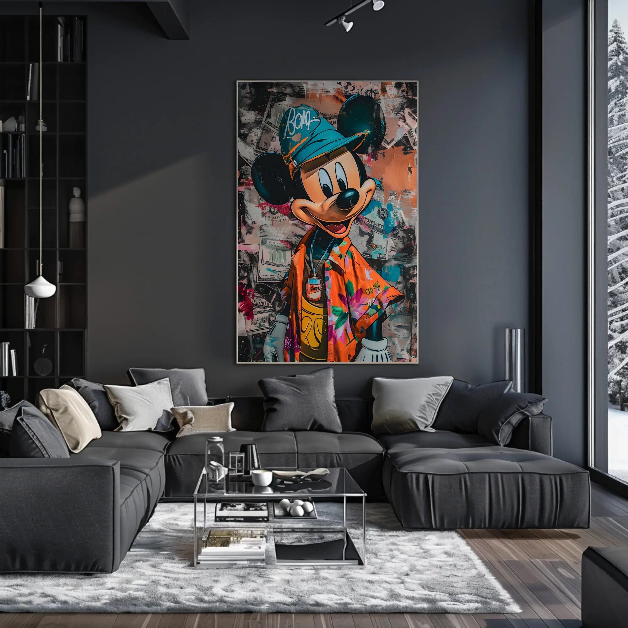 Stylized Cartoon Street Art Poster for Pop Culture Enthusiasts
