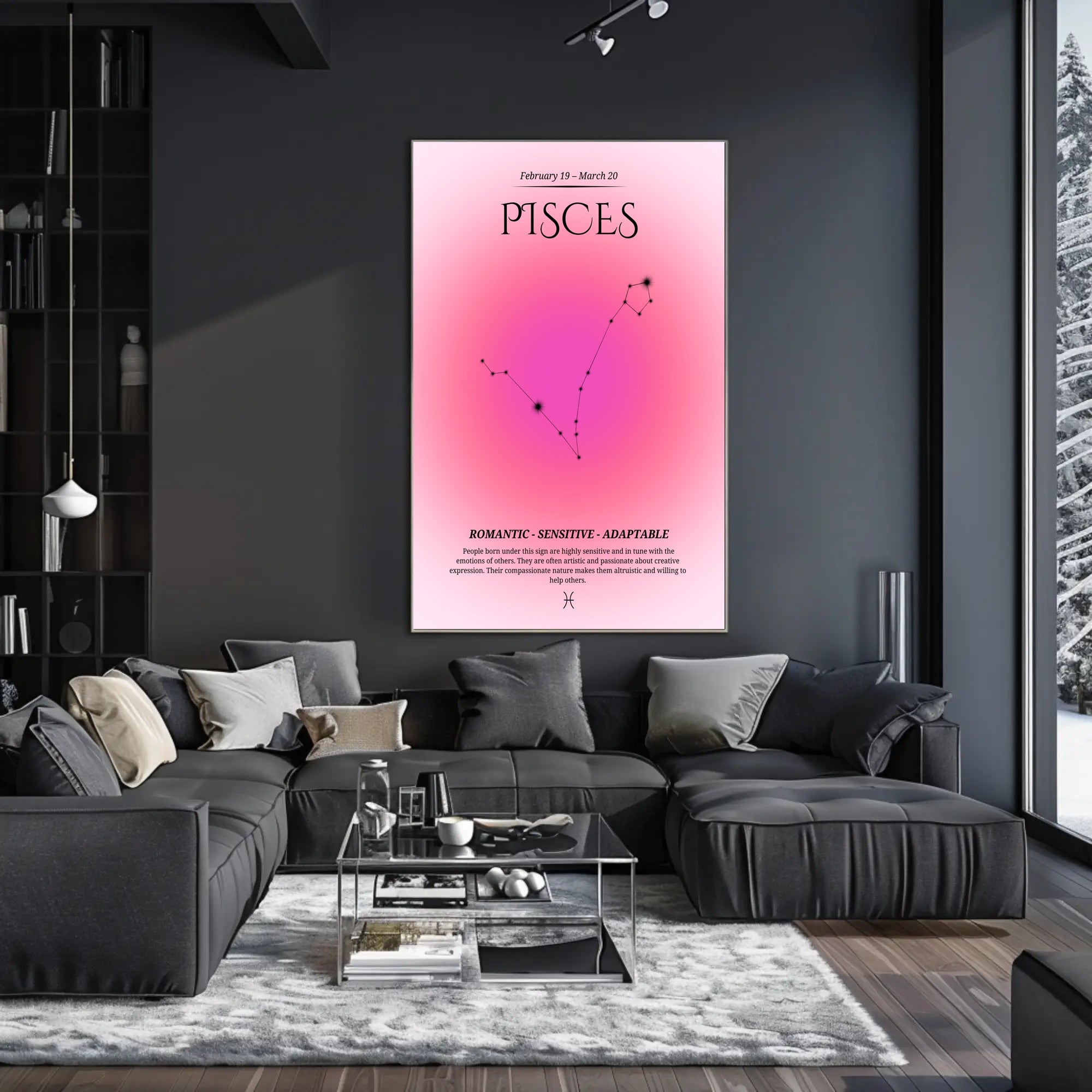 Pisces Constellation Poster: Mystical Zodiac Art Print PosterGoat