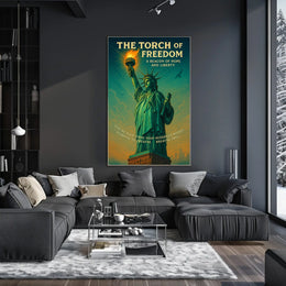 Statue of Liberty Vintage Patriotic Travel Poster