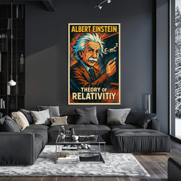 Einstein Relativity Iconic Scientific Narrative Inspiring Curious Minds Wall Art Decor Poster