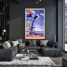 Soviet Athletes Vintage Propaganda Art Sports Poster