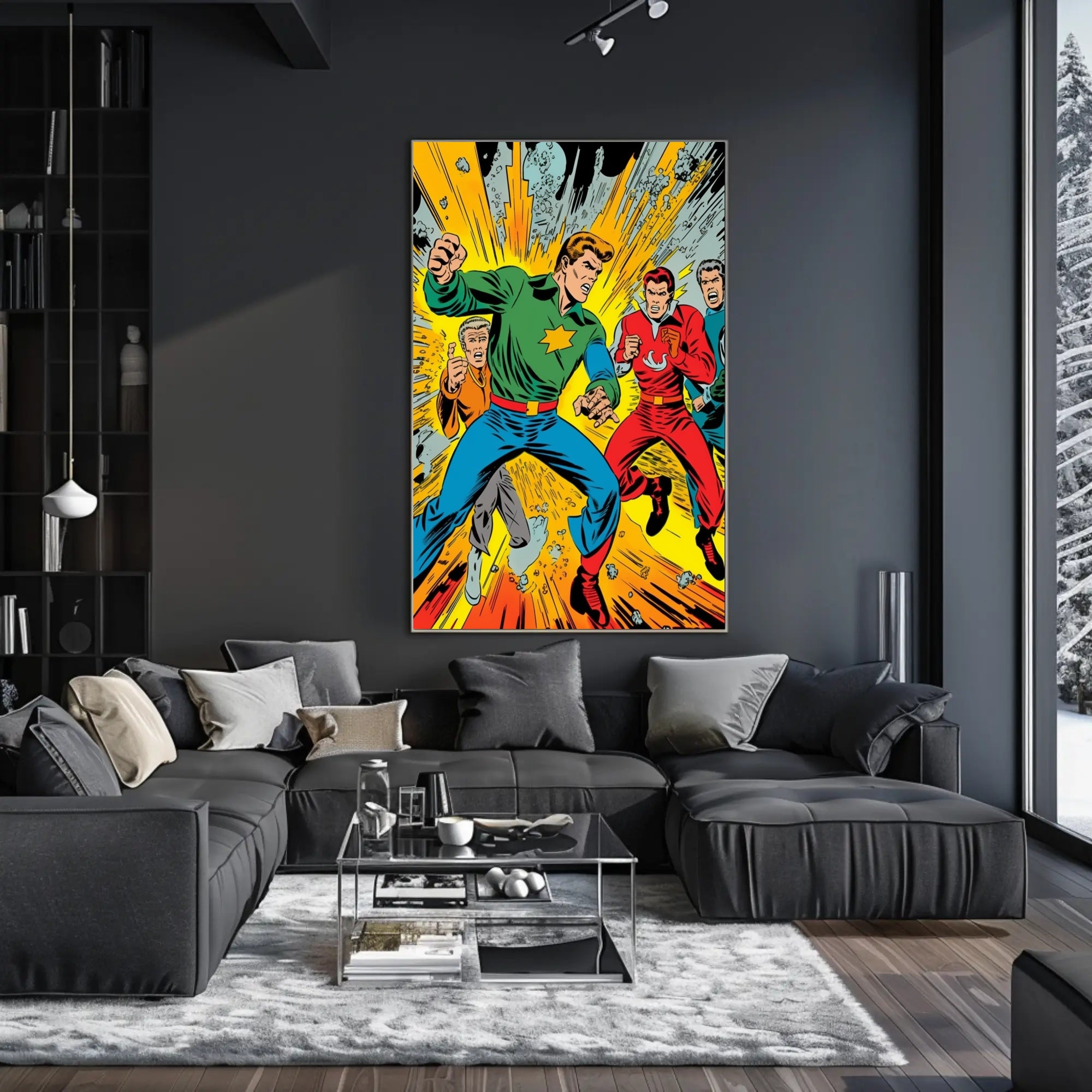 Dynamic Heroes in Action Poster