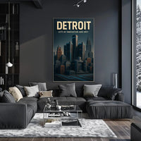 Detroit Modern Skyline: Urban or Cityscape Poster PosterGoat