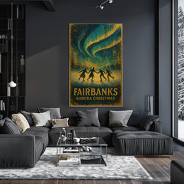 Fairbanks Aurora Christmas Poster