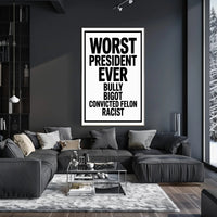 Bold Critique of American Leadership Political or Propaganda Poster