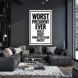 Bold Critique of American Leadership Political or Propaganda Poster