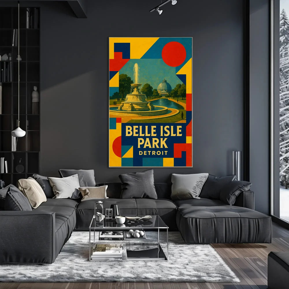 Belle Isle Park Detroit Scenic Art Poster